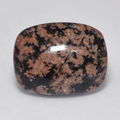 Obsidiana multicolor natural de 6,39 ct, corte cojín, opaco