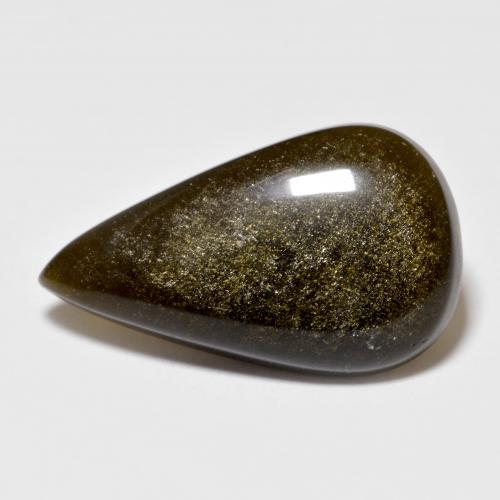 Obsidiana negro natural de 9,27 ct, en forma de pera, opaco