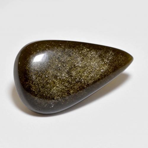 Obsidiana negro natural de 9,27 ct, en forma de pera, opaco