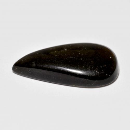 Obsidiana negro natural de 9,27 ct, en forma de pera, opaco