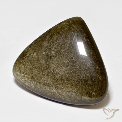 Obsidiana Negro con brillo dorado natural de 15.68 ct, Trillón, Opaco