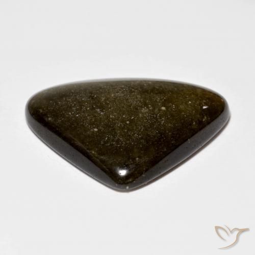 Obsidiana Negro con brillo dorado natural de 15.68 ct, Trillón, Opaco