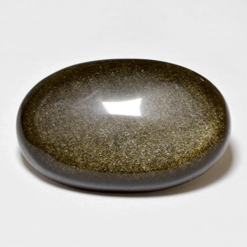 Obsidiana negro natural de 15,53 ct, corte óvalo, opaco