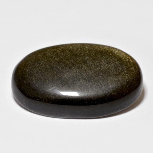 Obsidiana negro natural de 15,53 ct, corte óvalo, opaco