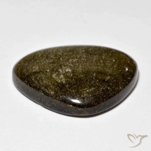 Obsidiana Marrón negruzco claro natural de 18.03 ct, Trillón, Opaco