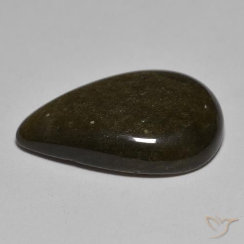Obsidiana Negro con brillo dorado natural de 10.44 ct, En forma de pera, Opaco