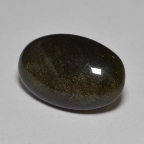 Obsidiana negro natural de 8,61 ct, corte óvalo, opaco