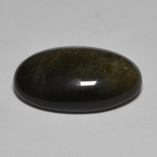 Obsidiana negro natural de 8,61 ct, corte óvalo, opaco