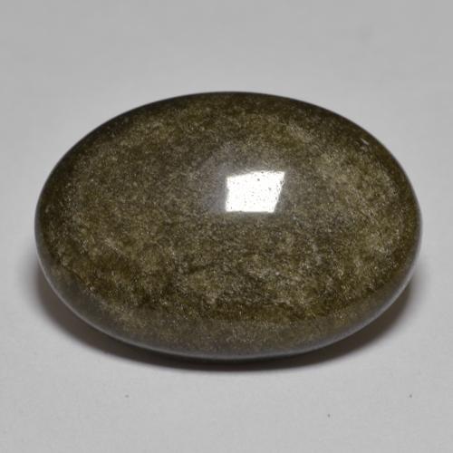 Obsidiana negro natural de 12,75 ct, corte óvalo, opaco