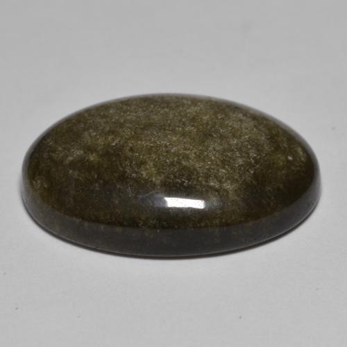 Obsidiana negro natural de 12,75 ct, corte óvalo, opaco