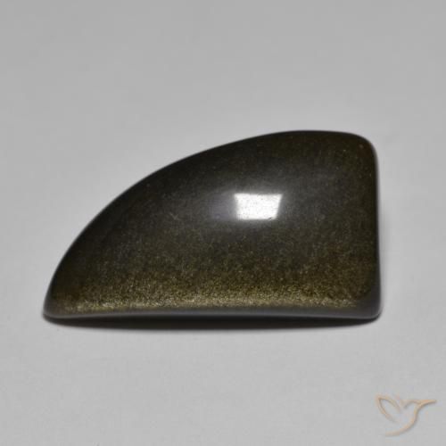 Obsidiana Negro con brillo dorado natural de 15.13 ct, Elegante, Opaco