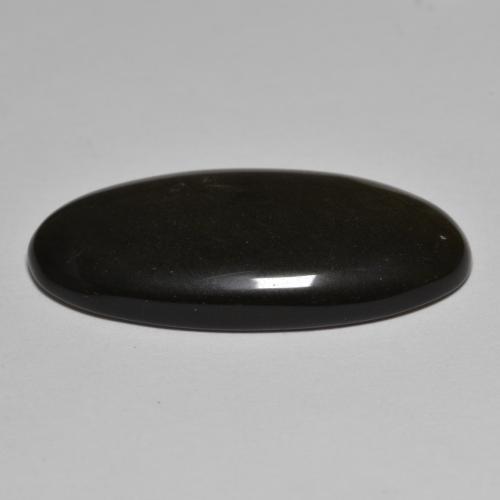 Obsidiana negro natural de 17,99 ct, corte óvalo, opaco