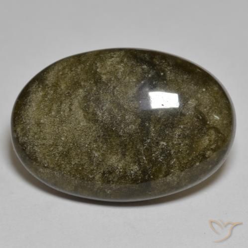 18.03ct Natural Negro con bronce Obsidiana, Ovalada, Opaco