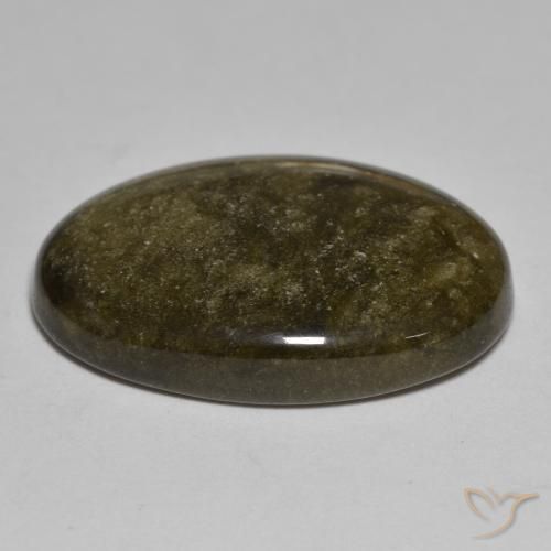 Obsidiana Negro con bronce natural de 18.03 ct, Ovalada, Opaco