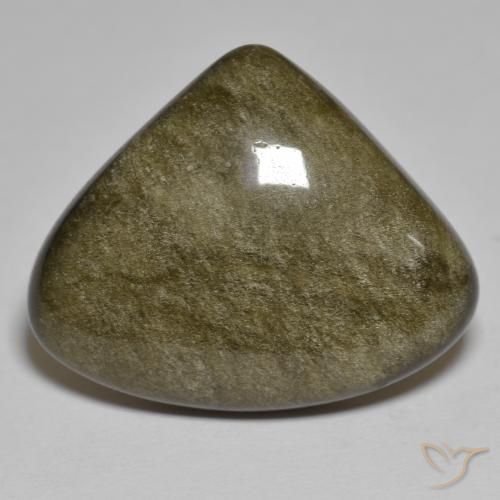 Obsidiana Negro con brillo dorado natural de 17.87 ct, Trillón, Opaco