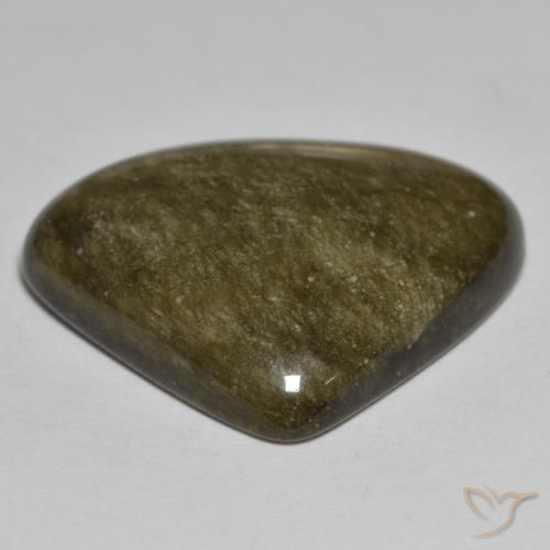 Obsidiana Negro con brillo dorado natural de 17.87 ct, Trillón, Opaco
