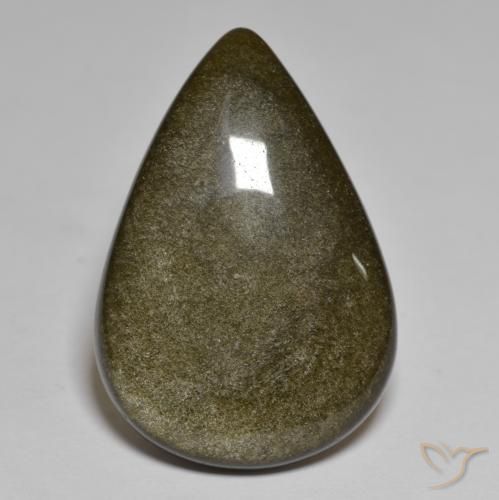 17.94ct Natural Marrón negruzco claro Obsidiana, En forma de pera, Opaco