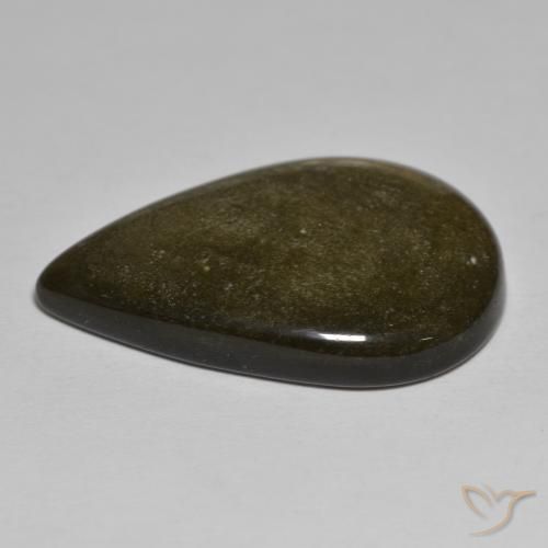 Obsidiana Marrón negruzco claro natural de 17.94 ct, En forma de pera, Opaco