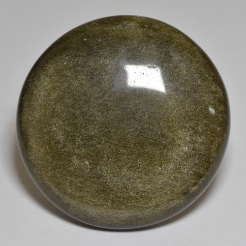 Obsidiana Negro con brillo dorado natural de 40.64 ct, Corte Redondo, Opaco