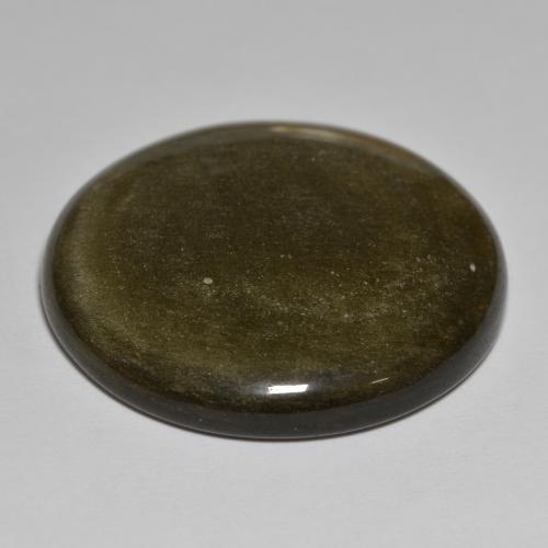 Obsidiana Negro con brillo dorado natural de 40.64 ct, Corte Redondo, Opaco