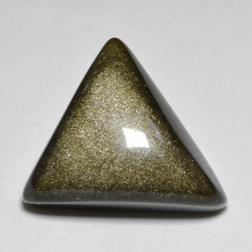 Obsidiana Negro con bronce natural de 10.77 ct, Trillón, Opaco