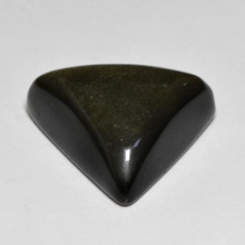 Obsidiana Negro con bronce natural de 10.77 ct, Trillón, Opaco