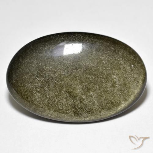 26.59ct Natural Marrón negro Obsidiana, Ovalada, Opaco