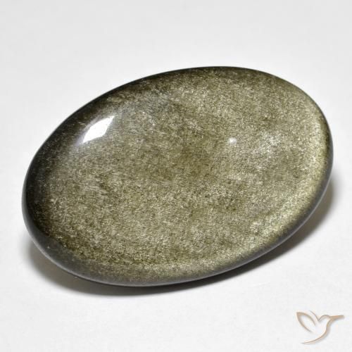 Obsidiana Marrón negro natural de 26.59 ct, Ovalada, Opaco