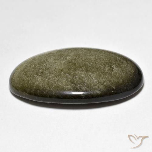 Obsidiana Marrón negro natural de 26.59 ct, Ovalada, Opaco