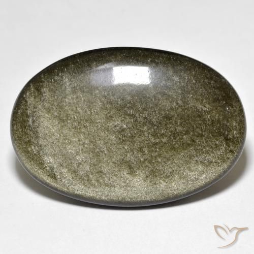 Obsidiana Marrón negro natural de 33.38 ct, Ovalada, Opaco