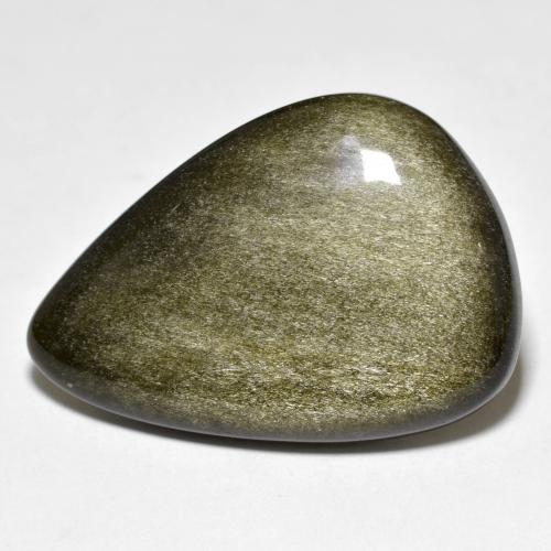Obsidiana dorado natural de 26,27 ct, en forma de pera, opaco