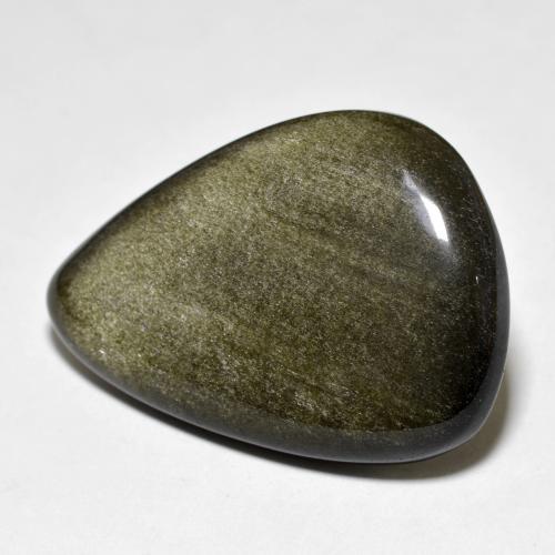 Obsidiana dorado natural de 26,27 ct, en forma de pera, opaco