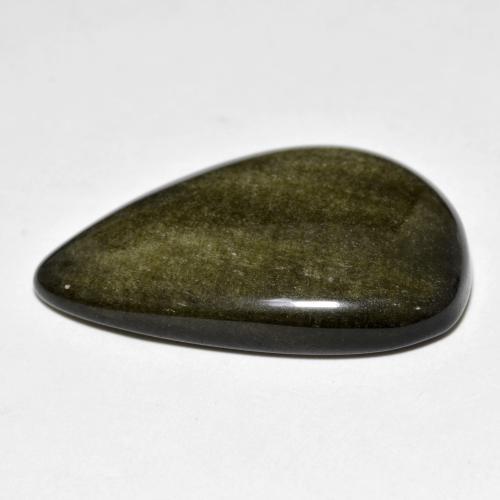 Obsidiana dorado natural de 26,27 ct, en forma de pera, opaco