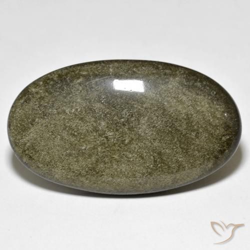 31.40ct Natural Negro con brillo dorado Obsidiana, Ovalada, Opaco