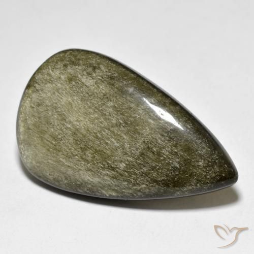 25.12ct Natural Marrón negro Obsidiana, En forma de pera, Opaco