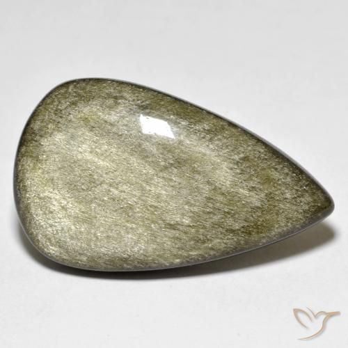 Obsidiana Marrón negro natural de 25.12 ct, En forma de pera, Opaco