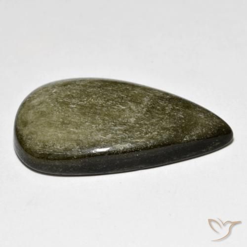 Obsidiana Marrón negro natural de 25.12 ct, En forma de pera, Opaco