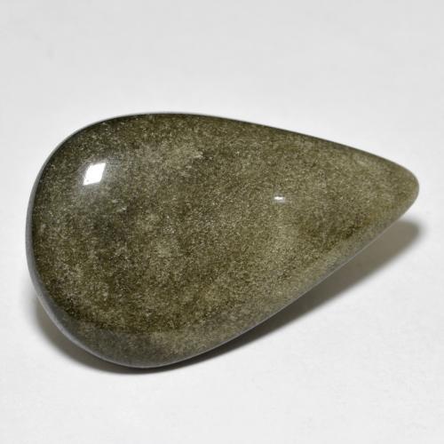 Obsidiana dorado natural de 18,36 ct, en forma de pera, opaco