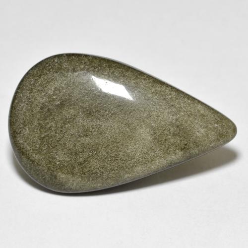 Obsidiana dorado natural de 18,36 ct, en forma de pera, opaco