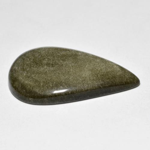 Obsidiana dorado natural de 18,36 ct, en forma de pera, opaco