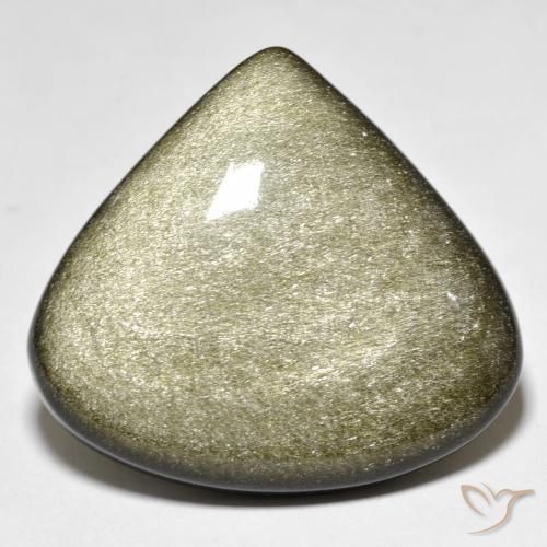 38.72ct Natural Marrón negro Obsidiana, En forma de pera, Opaco