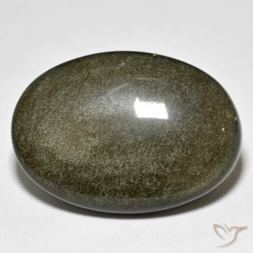 23.91ct Natural Negro con brillo dorado Obsidiana, Ovalada, Opaco