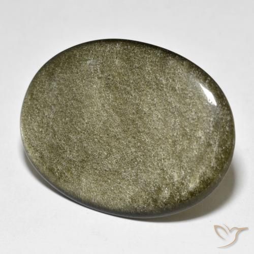 Obsidiana Marrón negro natural de 23.80 ct, Ovalada, Opaco