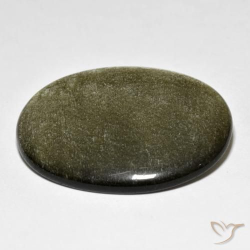 Obsidiana Marrón negro natural de 23.80 ct, Ovalada, Opaco