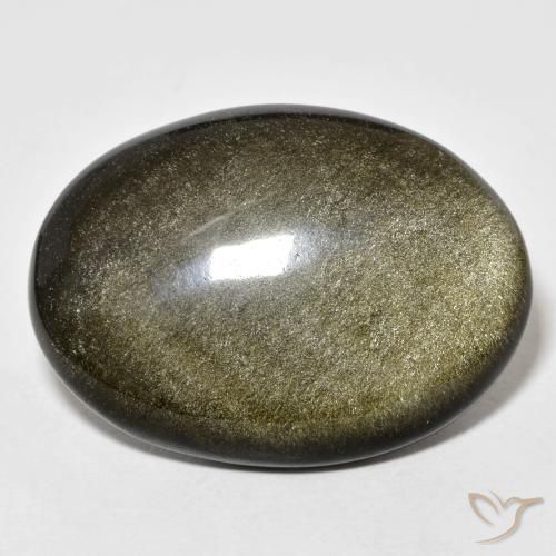 Obsidiana dorado natural de 28,60 ct, corte óvalo, opaco