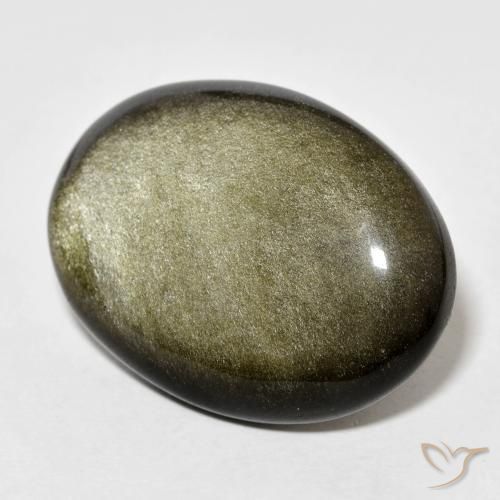 Obsidiana dorado natural de 28,60 ct, corte óvalo, opaco