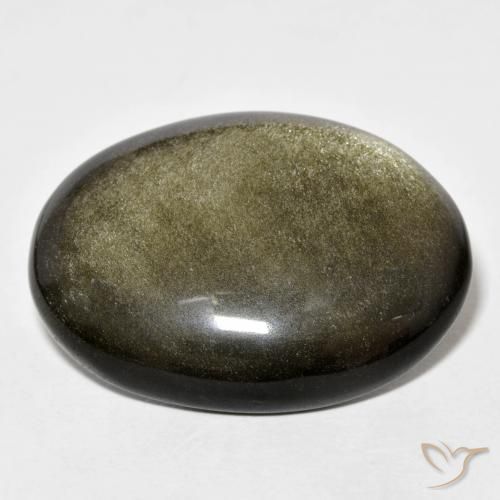 Obsidiana dorado natural de 28,60 ct, corte óvalo, opaco
