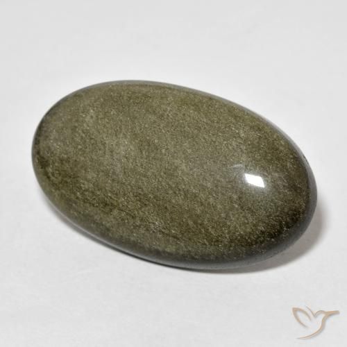 18.46ct Natural Negro con brillo dorado Obsidiana, Ovalada, Opaco