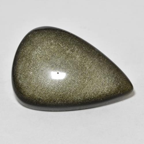 Obsidiana Marrón negro natural de 20.56 ct, En forma de pera, Opaco