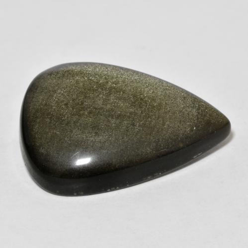 Obsidiana Marrón negro natural de 20.56 ct, En forma de pera, Opaco